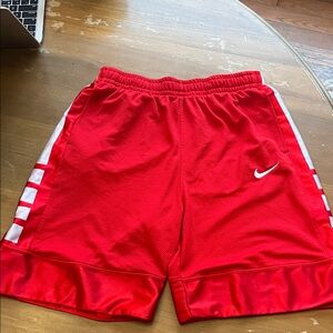 Nike Red and White Mesh Shorts